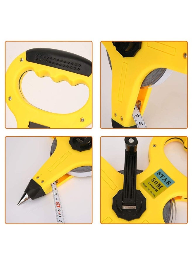 Star 50m Long Steel Measuring Tape with Hand Crank, Dual Scale SAE/Metric Surveyor Tape, ABS Heavy-Duty Open Reel Tape Measure for Construction, Engineering & Land Measurement - Image 5